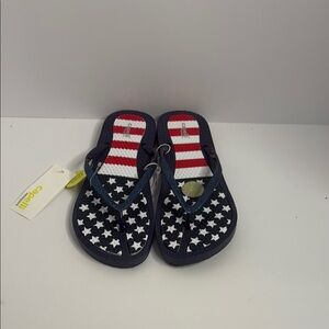 Capelli of New York Kids Red, White, and Blue Star Flip Flops